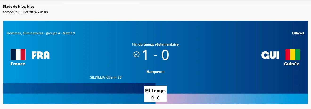 France vs Guinée - Hommes éliminatoires - groupe A Match 9 - Football Jeux Olympiques de Paris 2024.jpg