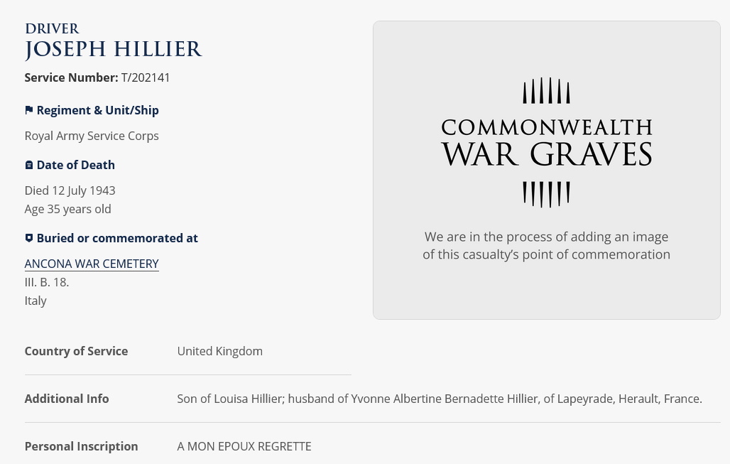Driver Joseph Hillier War Casualty Details 2068195 CWGC.jpg