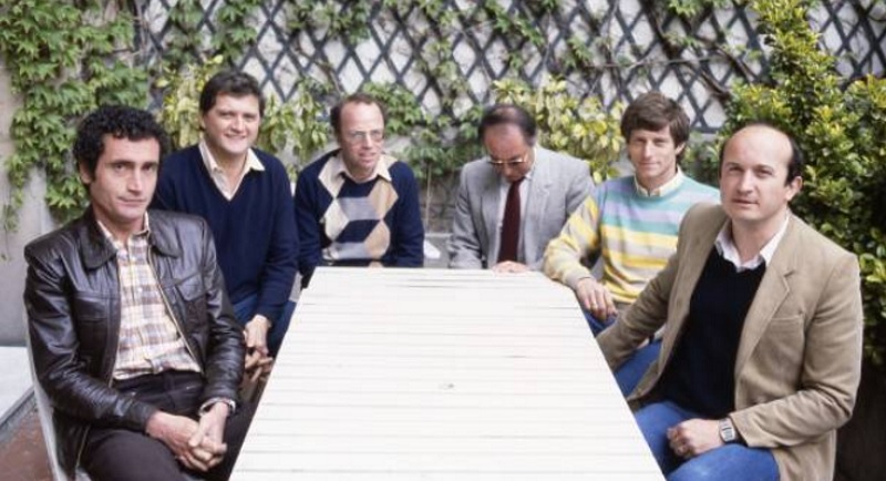 Richard Diot, Bernard Père, Thierry Roland, Robert Chapatte, Jean-Michel Larqué et Pierre Salviac.jpg