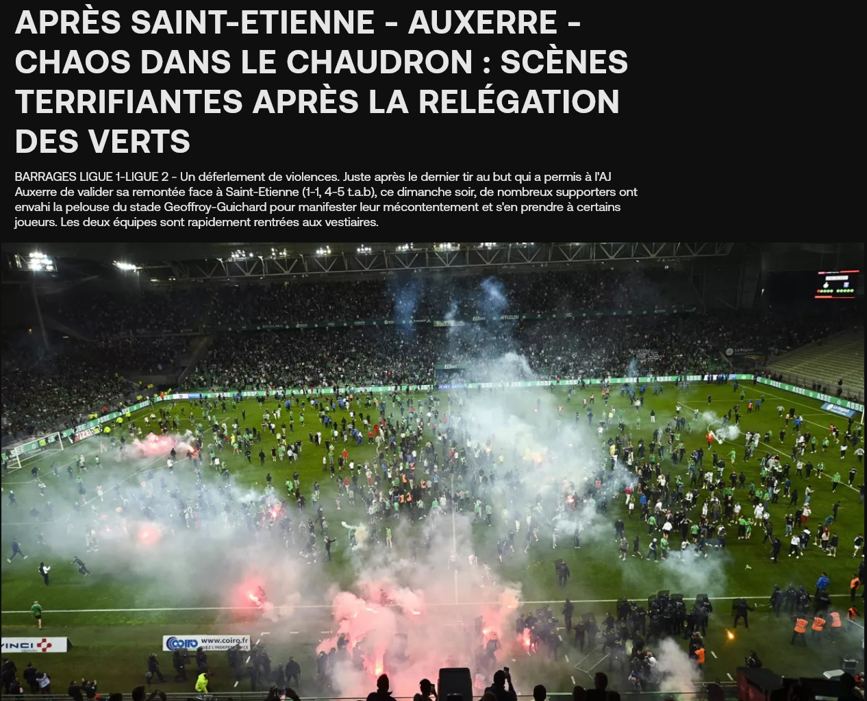 Saint-Etienne - Auxerre - Chaos dans le chaudron scènes terrifiantes après la relég[...].jpg