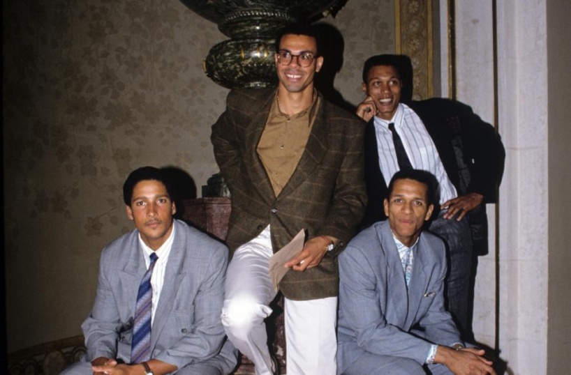 1990 Max Morinière, Jean-Charles Trouabal, Daniel Sangouma et Bruno Marie-Rose.jpg