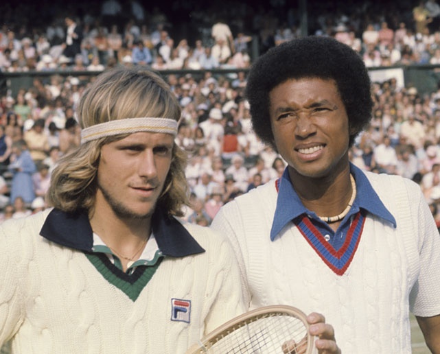 Björn Borg et Arthur Ashe Wimbledon 1975.jpg